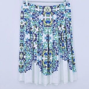 Talbots Pleated Floral Stretch Skirt